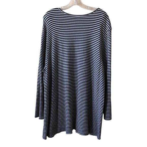 J. Jill Wearever Women's Tunic Sweater Knit Top Plus 3X Striped Stretch Dress - Picture 2 of 10